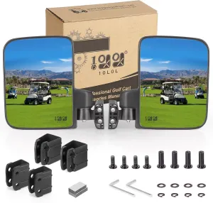 10L0L Golf Cart Mirror Side No Drilling Required, Folding Mirror Universal for Club Car, EZGO, Yamaha Golf Carts