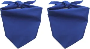 2 Pack Solid Color Dog Bandana Cotton Heat Press Scarf Reversible Blue for Medium Large Dogs