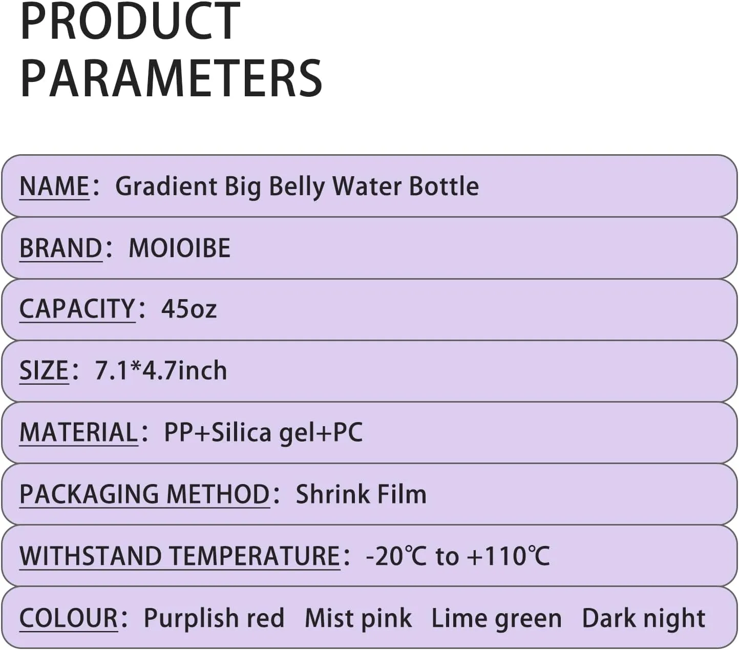 45oz Gradient Polycarbonate Water Bottle with Straw, Durable and Leakproof, Perfect for Travel