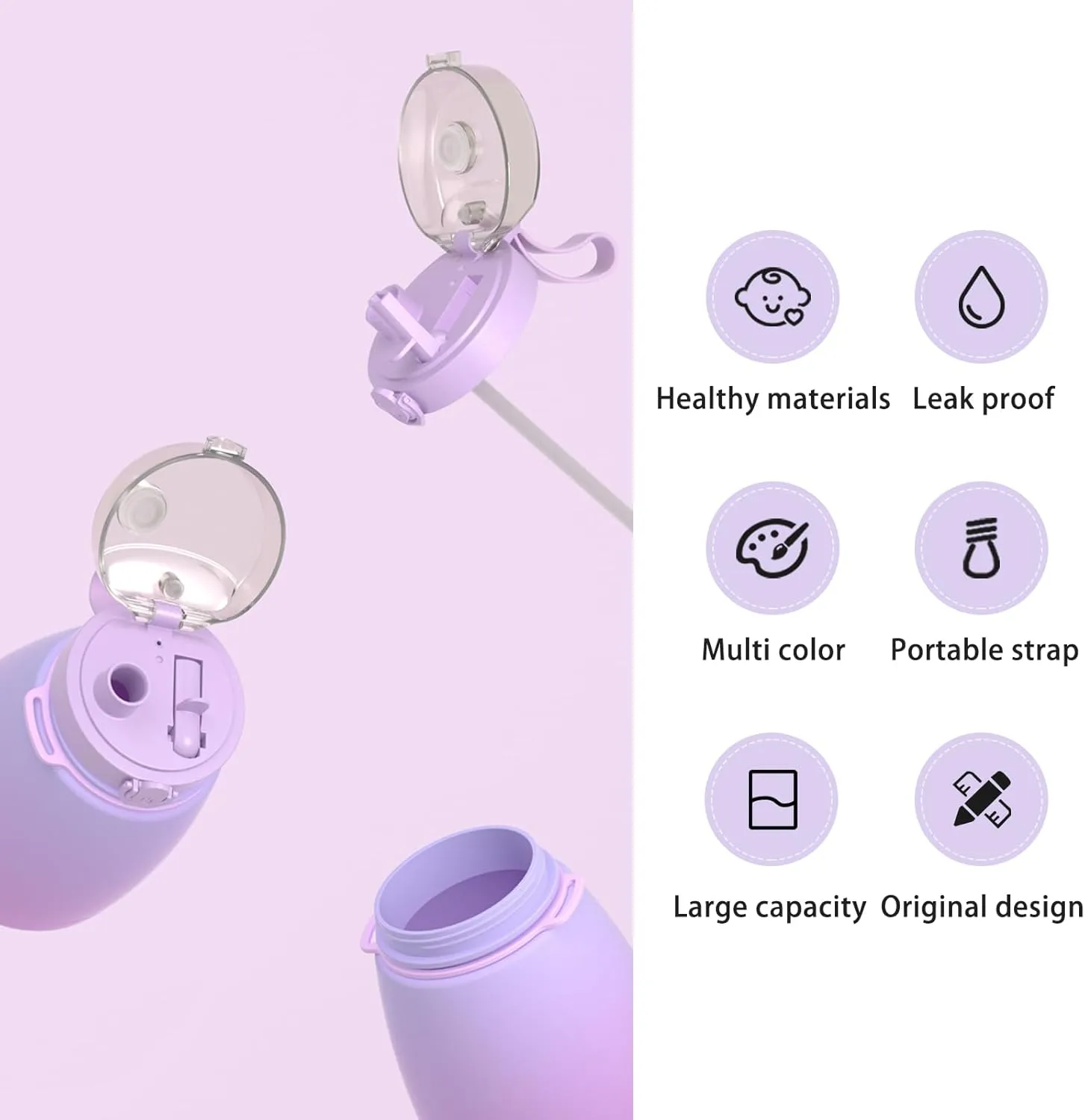 45oz Gradient Polycarbonate Water Bottle with Straw, Durable and Leakproof, Perfect for Travel