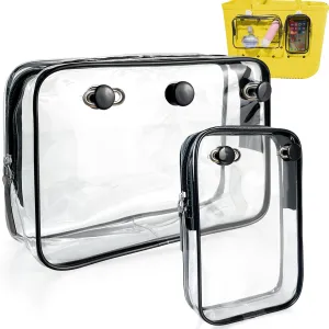 Clear Insert Bag for Bogg Bag Accessories, Designer Zipper Inner Bag Divider Storage Compatible with Bogg Bag, Transparent Travel Toiletry Brush Organizer for Beach Tote Bag