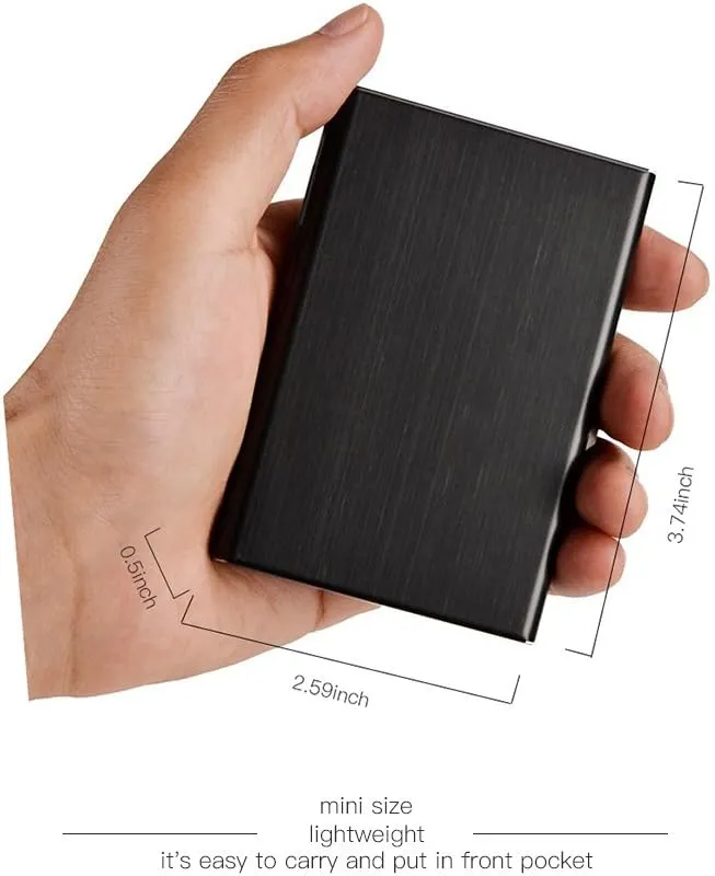 EASTNIGHTS Credit Card Holder Stainless Steel Credit Card Case Metal ID Card Holder RFID Wallets Business Card Holder for Women or Men