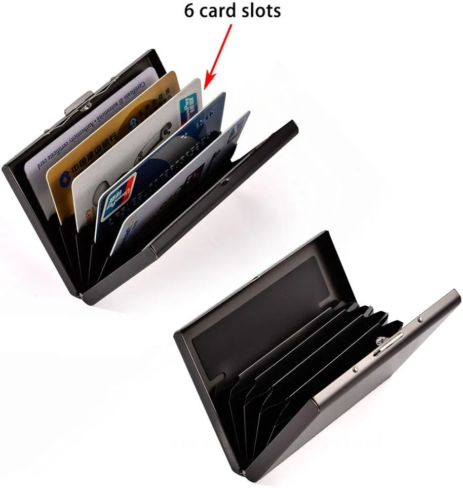 EASTNIGHTS Credit Card Holder Stainless Steel Credit Card Case Metal ID Card Holder RFID Wallets Business Card Holder for Women or Men