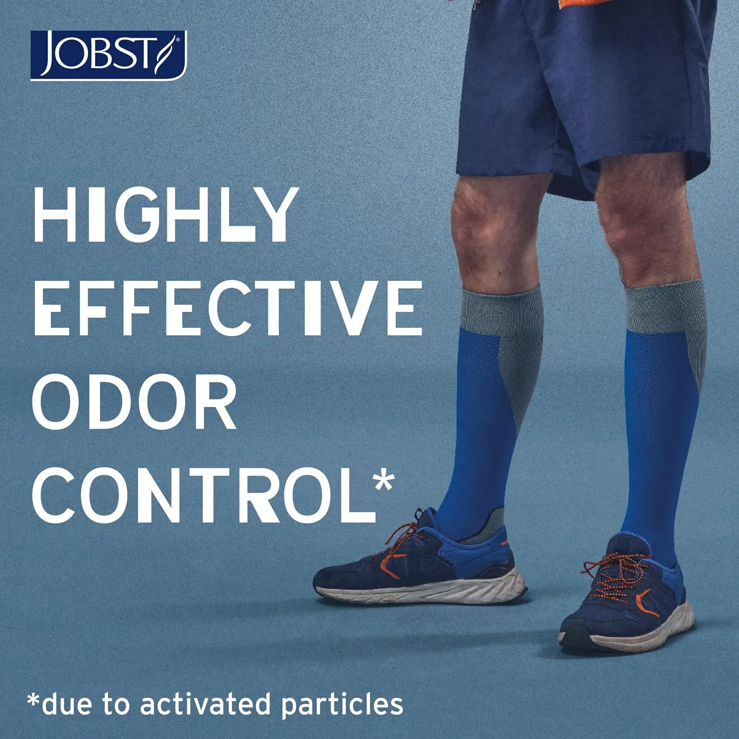 JOBST Sport Knee High 15-20 mmHg Compression Socks, White/Grey, X-Large