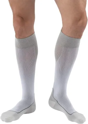 JOBST Sport Knee High 15-20 mmHg Compression Socks, White/Grey, X-Large