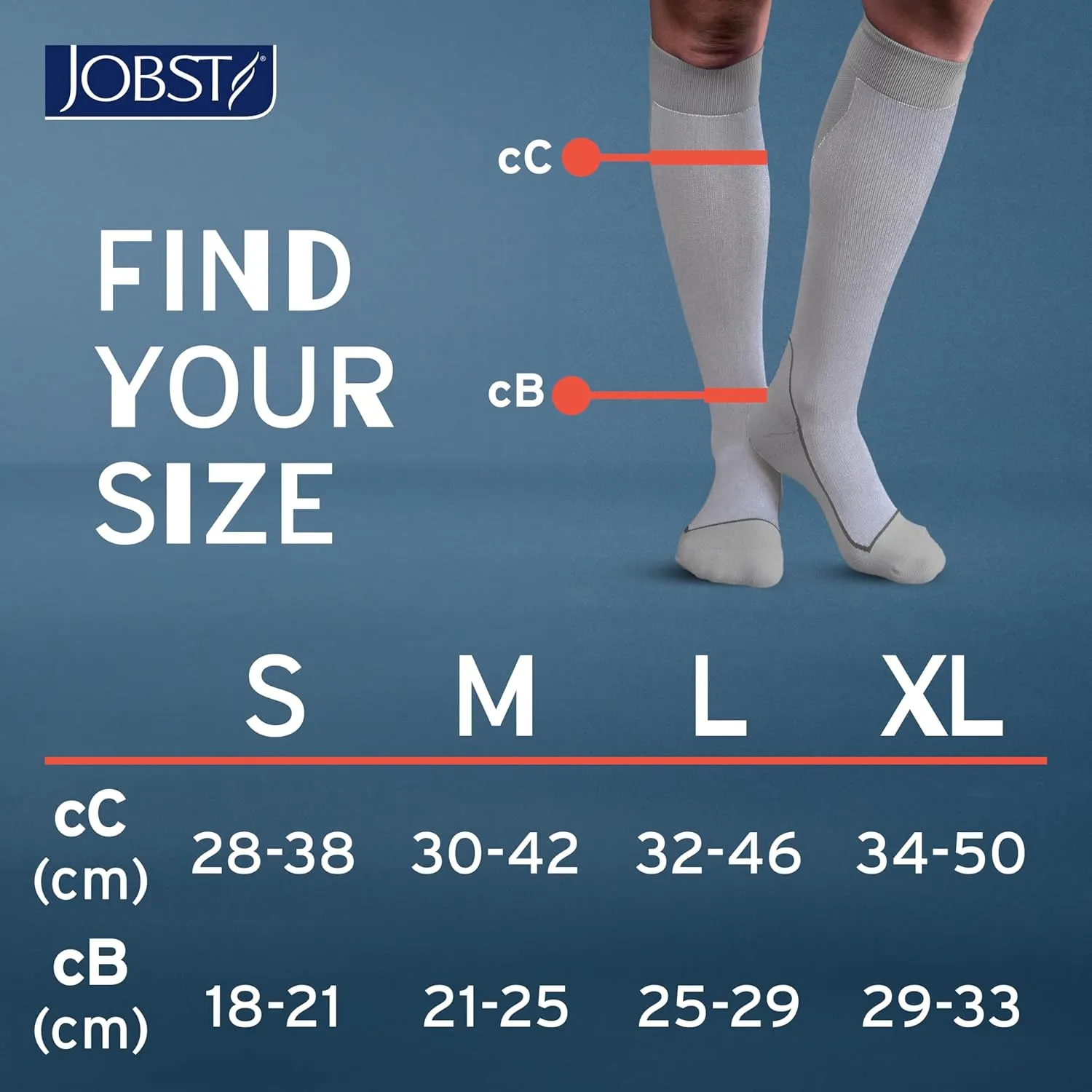 JOBST Sport Knee High 15-20 mmHg Compression Socks, White/Grey, X-Large