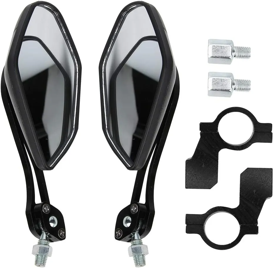Joyzan Bike Mirrors for Handlebars, Rotated 360 Degrees Universal Adjustable Rearview Rotatable Safe Bicycle Bar End HD Wide Angle Rear View Scratch Resistant Glass Lens Cycling Road Mountain Ebike