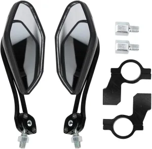 Joyzan Bike Mirrors for Handlebars, Rotated 360 Degrees Universal Adjustable Rearview Rotatable Safe Bicycle Bar End HD Wide Angle Rear View Scratch Resistant Glass Lens Cycling Road Mountain Ebike