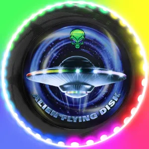 Kovshuiwe LED Flying Disc-10 Million Color 38 RGB LEDs,12 Modes,Chargeable, IP65 Waterproof,175g,Soft Flying Discs, Adult/Men/Boys/Teens Birthday, Ideal for Outdoor, Lawn, Camping Games, Gift