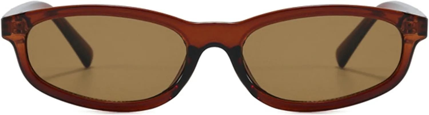 Kursan Oval Sunglasses for Women Men Fashion 90s Style Small Narrow Face Sun Glasses