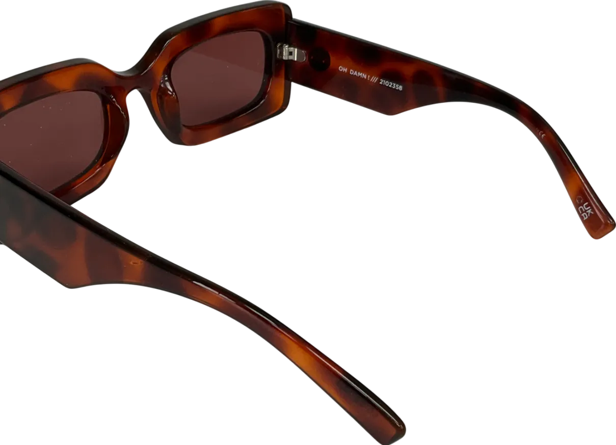 Le Specs Brown Oh Damn Rectangular Sunglasses