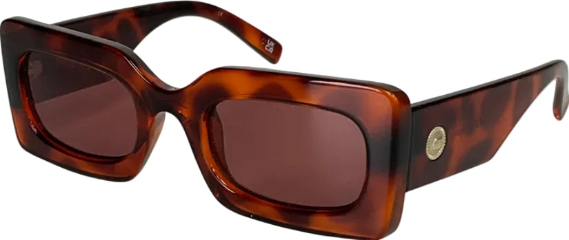 Le Specs Brown Oh Damn Rectangular Sunglasses