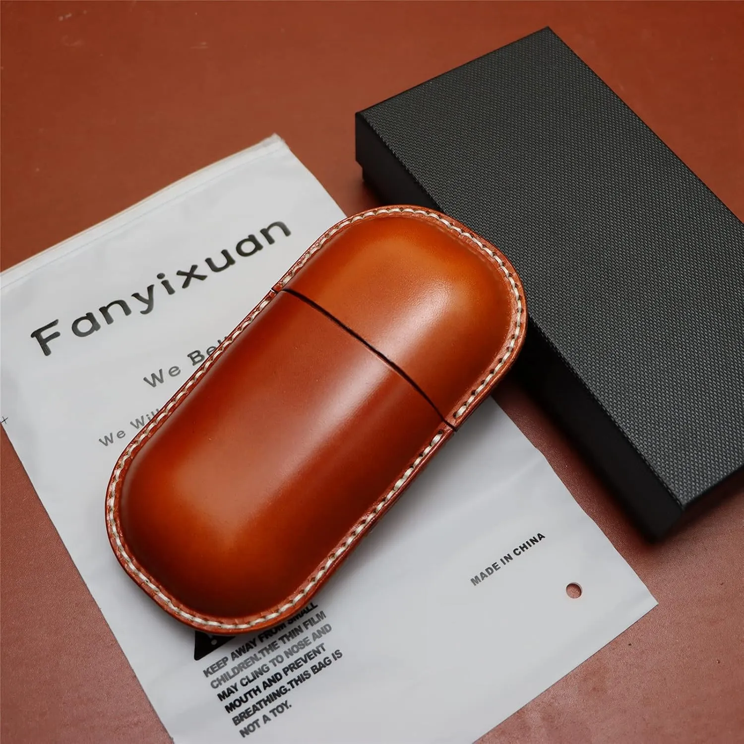 Leather Glasses Case Cowhide Vintage Men And Women Nearsighted Glasses Sunglasses Travel Anti-Crush Storage Box