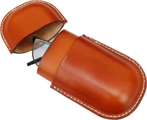Leather Glasses Case Cowhide Vintage Men And Women Nearsighted Glasses Sunglasses Travel Anti-Crush Storage Box