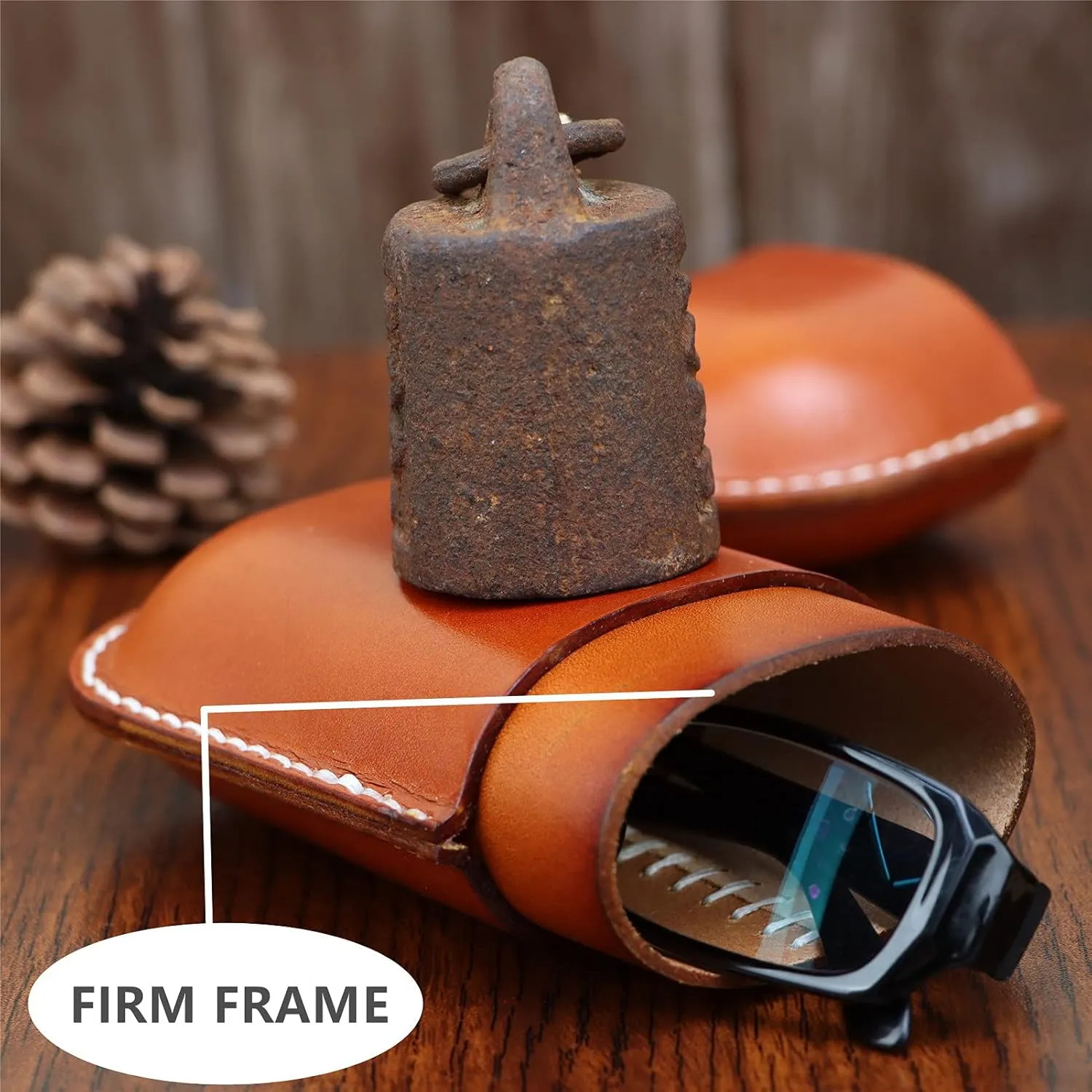 Leather Glasses Case Cowhide Vintage Men And Women Nearsighted Glasses Sunglasses Travel Anti-Crush Storage Box