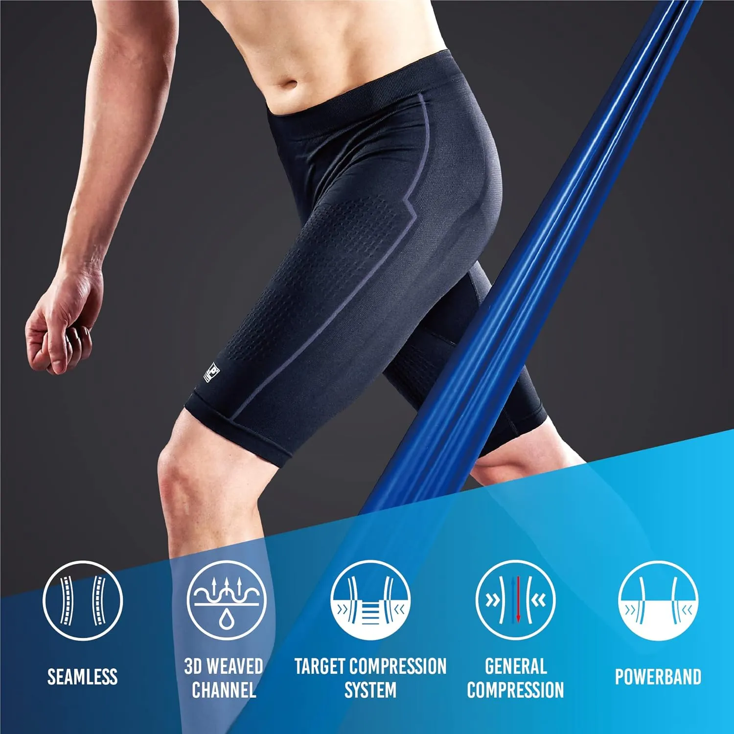 LP SUPPORT Men's AIR Compression Shorts Training Tights ARM2601Z - Breathable Athletic Workout Running Baselayer - Gray