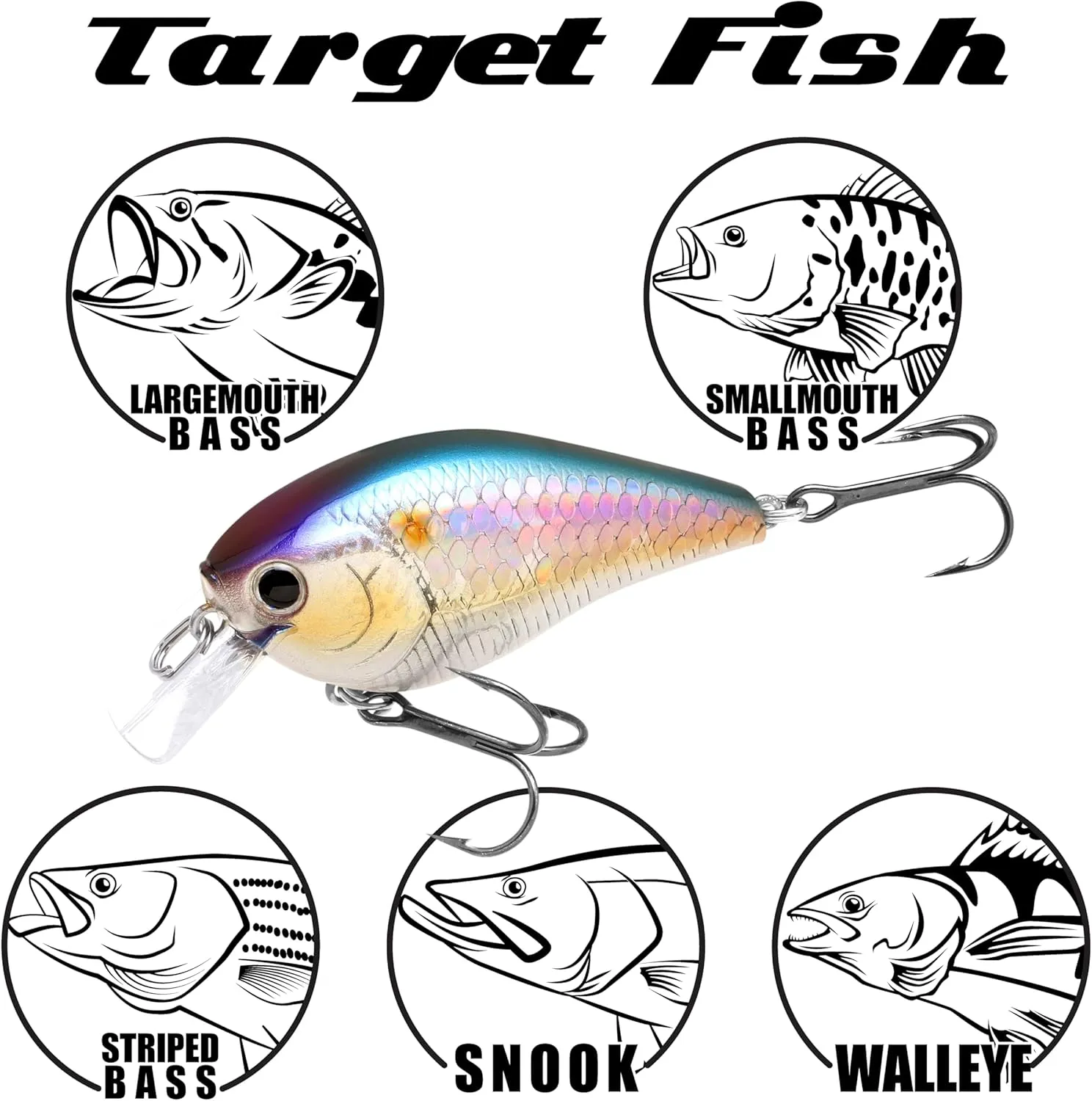 LUCKY CRAFT LC 1.5 Silent, Freshwater Bass Fishing Lure, Crank Bait, Smallmouth, Pike, Floating, Tournament Winning, Perfect Wobbling, Squarebill, Fishing Gear, Fishing Accessories, Fishing Tackle