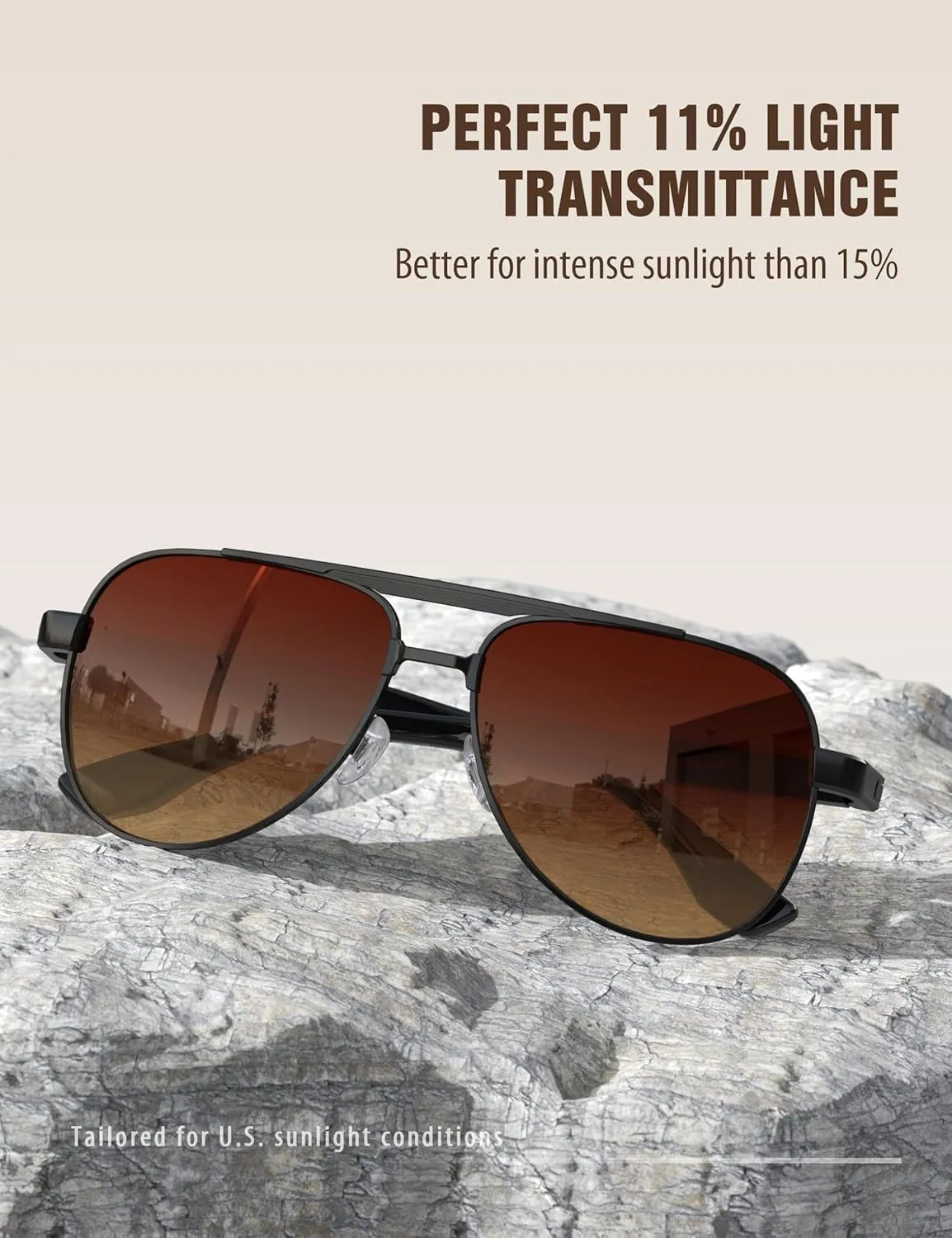 LUENX Aviator Sunglasses for Men Polarized Trendy Shades Driving UV 400 Protection