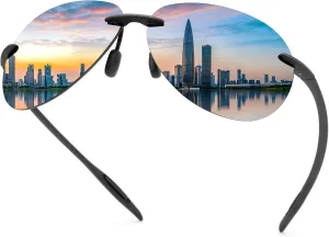 MIRYEA Rimless Polarized Sport Sunglasses for Men Women UV400 Protection Driving Fishing Cycling Golf Lightweight Sun Glasses
