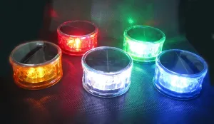 S12LM RED 1.5NM IP66 SOLAR Flashing Revolving SOS LED Marina Dock Barge Boat Safety Beacon Light