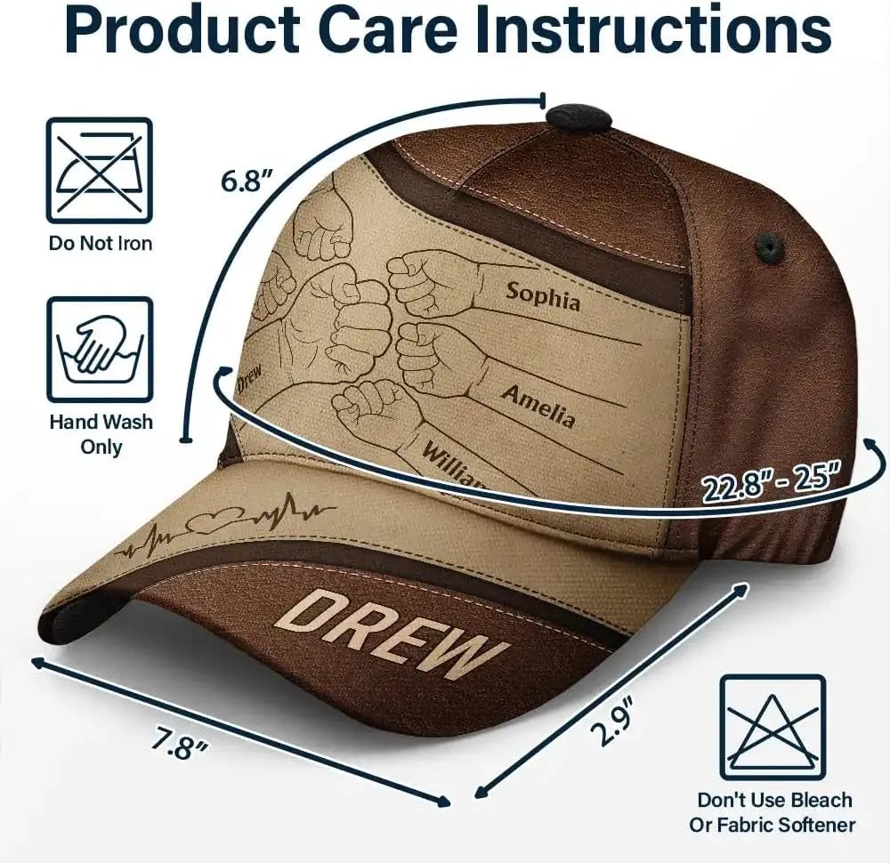 WANDER PRINTS Custom for Grandpa Dad - Personalized Classic Cap