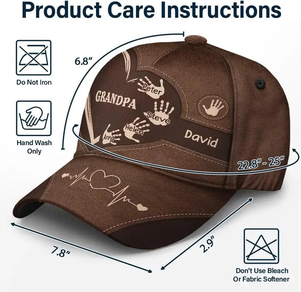 WANDER PRINTS Custom for Grandpa Dad - Personalized Classic Cap