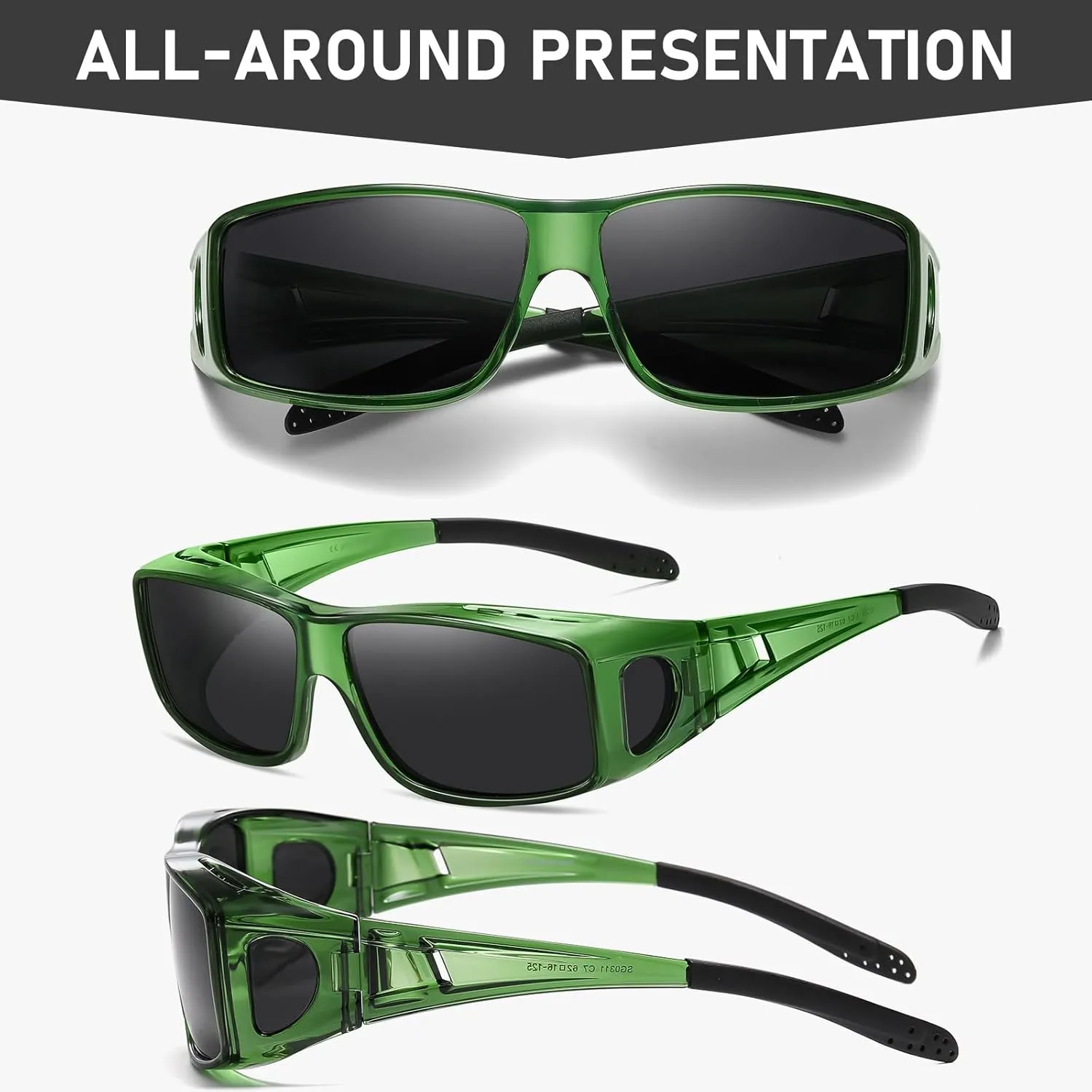 Wzerry Fit Over Glasses Sunglasses for Women Men, Polarized Oversized Sun Glasses for Prescription Glasses UV400 Protection