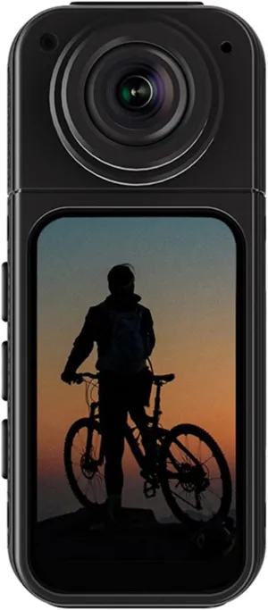 Zopsc Thumb Action Camera, 2.7K HD Display Thumb Size Vlogging Camera, 180 Lens Angle Compact Small Camcorder for Cycling Motorcycle Travel Pet Walking (Black)